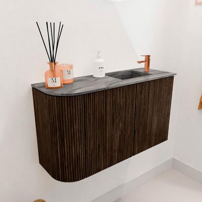 Toiletmeubel Mondiaz Joya Dlux | 71.6 cm | Meubelkleur Walnut | Faye wastafel Sombra Wasbak Rechts | 1 kraangat