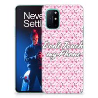 OnePlus 8T Silicone-hoesje Flowers Pink DTMP - thumbnail
