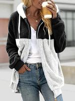 Fluff/Granular Fleece Fabric Casual Teddy Jacket - thumbnail