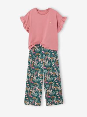 Meisjesset T-shirt en wijde broek rouge