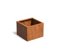 Cortenstaal plantenbak CARREZ zonder bodem 80x80x60cm.
