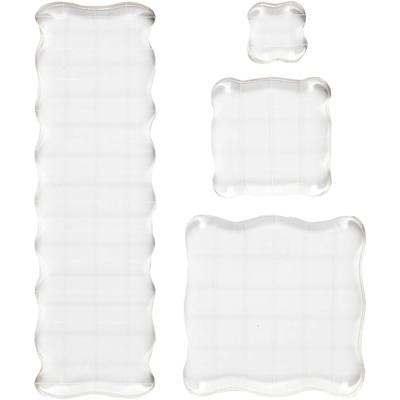 Creativ Company Stempelblok, afm 2,5x2,5+5x5+7,6x7,6+5x16,5 cm, dikte 1 cm, 4 stuk/ 1 doos