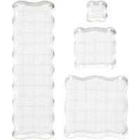 Creativ Company Stempelblok, afm 2,5x2,5+5x5+7,6x7,6+5x16,5 cm, dikte 1 cm, 4 stuk/ 1 doos