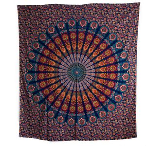 Authentiek Wandkleed Katoen Blauw Mandala (240 x 210 cm)