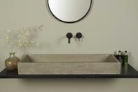 Terrazzo Waschbecken, braun, rechteckig 100×39 cm | TRZ-512bt