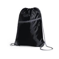 Gymtas - zwart - sport rugtas - 8 liter - 44 cm - met extra voorvakje - polyester - rugzak Gymtas - zwart - sport rugtas - 8 liter - 44 cm - met extra voorvakje - polyester - rugzak