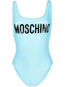 Moschino maillot de bain à logo imprimé - Bleu