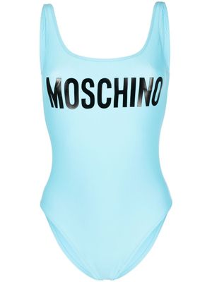 Moschino maillot de bain à logo imprimé - Bleu