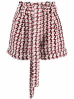 Amen short en tweed à motif pied-de-poule - Rouge