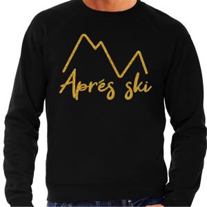 Apres ski sweater heren - Apres ski - bergen - zwart - glitter goud - wintersport