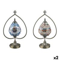 Bureaulamp DKD Home Decor 32.5 x 16 x 47.5 cm 32,5 x 16 x 47,5 cm Kristal Metaal Multicolour 220 V 50 W (2 Stuks)