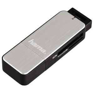 Hama 123900 geheugenkaartlezer USB 3.2 Gen 1 (3.1 Gen 1) Zwart, Zilver