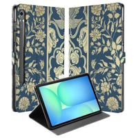 Samsung Galaxy Tab S10 FE | Tab S9 FE | Book Case | Hoesje met Standaard Beige Flowers
