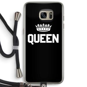 Queen zwart: Samsung Galaxy S7 Edge Transparant Hoesje met koord