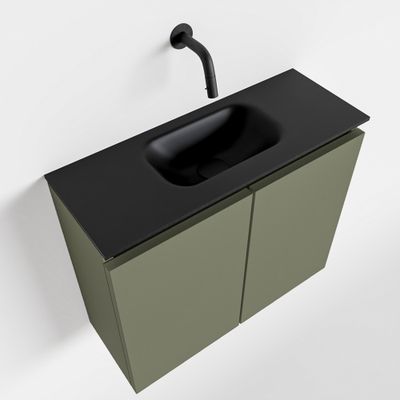 Toiletmeubel Mondiaz Ture | 60 cm | Meubelkleur Army | Eden wastafel Urban Midden | Zonder kraangat