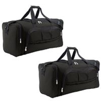 2x stuks weekendtas zwart 48 liter - Reistas - 62 x 30 x 26 cm - thumbnail