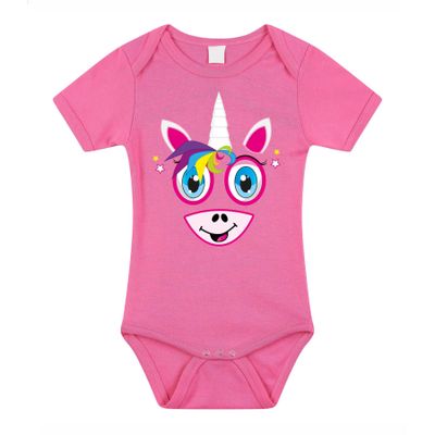 Baby rompertje - roze - eenhoorn/unicorn - cadeau romper - kraamcadeau