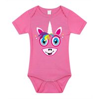 Baby rompertje - roze - eenhoorn/unicorn - cadeau romper - kraamcadeau - thumbnail