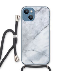 Witte marmer: iPhone 13 Transparant Hoesje met koord