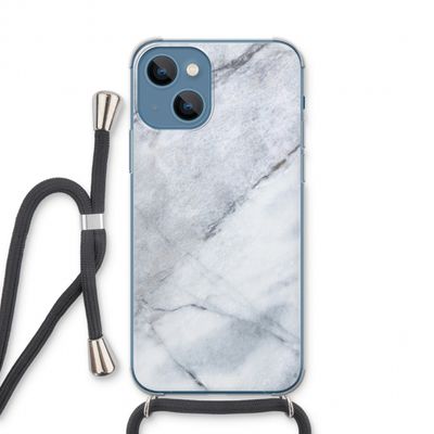 Witte marmer: iPhone 13 Transparant Hoesje met koord