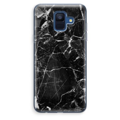 Zwart Marmer 2: Samsung Galaxy A6 (2018) Transparant Hoesje