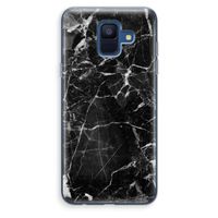 Zwart Marmer 2: Samsung Galaxy A6 (2018) Transparant Hoesje