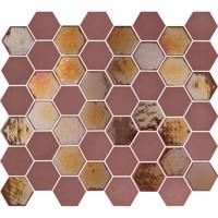 The Mosaic Factory Valencia Mozaiek Tegel Hexagon- Bordeauxrood Glas Recycled 278x325 mm
