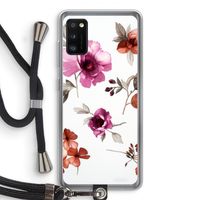 Geschilderde bloemen: Samsung Galaxy A41 Transparant Hoesje met koord