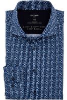 OLYMP Luxor 24/Seven Dynamic Flex Modern Fit Jersey shirt marine/wit, Motief - thumbnail