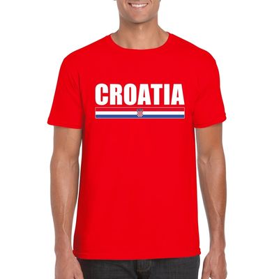 Rood Kroatie supporter t-shirt voor heren