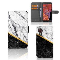 Samsung Galaxy Xcover 5 | Bookcase | Marmer Wit Zwart - Origineel Cadeau Man