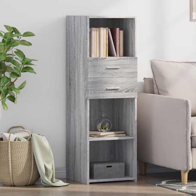 Hoge kast 40x42,5x124 cm bewerkt hout grijs sonoma eikenkleurig