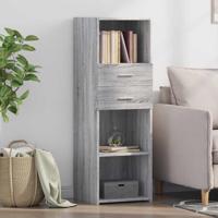Hoge kast 40x42,5x124 cm bewerkt hout grijs sonoma eikenkleurig