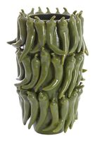Light & Living Vaas 'Pepper' Keramiek, 39cm, kleur Donkergroen