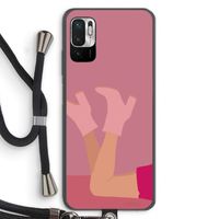 Pink boots: Xiaomi Redmi Note 10 5G Transparant Hoesje met koord