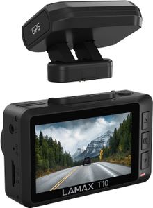 Lamax T10 Dashcam met GPS Kijkhoek horizontaal (max.): 170 ° Gegevensweergave in video, G-sensor, WDR, Videoloop, Automatische start, GPS met radarherkenning,