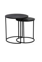 Light & Living Bijzettafel 'Talca' Set van 2 stuks, ruw lood antiek