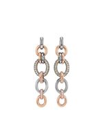 David Yurman boucles d'oreilles pendantes Mercer en or rose pavées de diamants - Argent