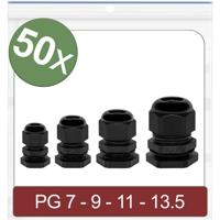 Quadrios 24CA389 Wartel PG7, PG9, PG11, PG13.5 Polyamide Zwart 50 stuk(s)