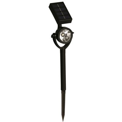 Solar tuinlamp/spotlamp - 1x - zwart - LED Softtone effect - oplaadbaar - L8 x B5,5 x H35 cm