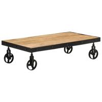 Salontafel met wieltjes 100x55x26 cm massief mangohout