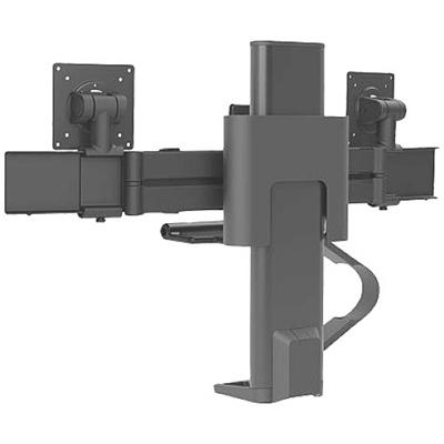 Ergotron TRACE™ Monitor-tafelbeugel 2-voudig 53,3 cm (21) - 68,6 cm (27) Zwart Draaibaar, In hoogte verstelbaar, Kantelbaar, Zwenkbaar
