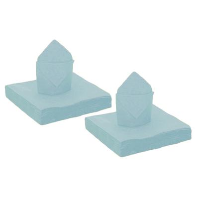 Santex Feest servetten - 50x stuks - lichtblauw - 40 x 40 cm - papier
