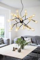 Hanglamp &apos;Heroes&apos; By Rydens zwart messing 24x E27 fitting 80 cm