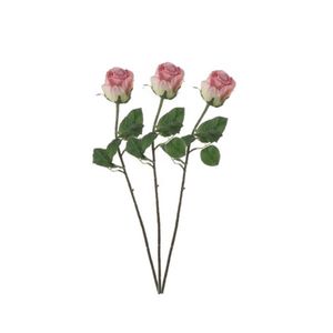 3x stuks mica roze kunstroos kunstbloemen 69 cm decoratie - Kunstbloemen