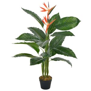 Kunstplant met pot strelitzia 100 cm rood