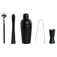 Cocktail Set DKD Home Decor Zwart Roestvrij staal 500 ml 8 x 8 x 20 cm