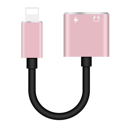 ENKAY hoed-Prins HC-15 8 pin + 3.5 mm Jack naar 8 pin charge audio Adapter Cable (Rose Gold)