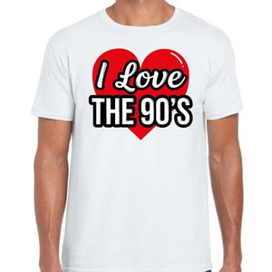 I love 90s verkleed t-shirt wit voor heren - 90s party verkleed outfit