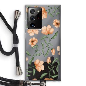 Peachy flowers: Samsung Galaxy Note 20 Ultra / Note 20 Ultra 5G Transparant Hoesje met koord